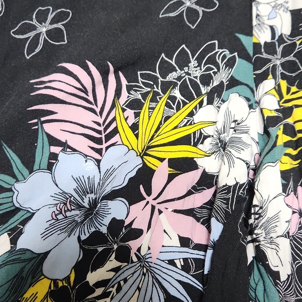 Zac & Rachel Black Flower Rayon Ladies Pants - Picture 5 of 6